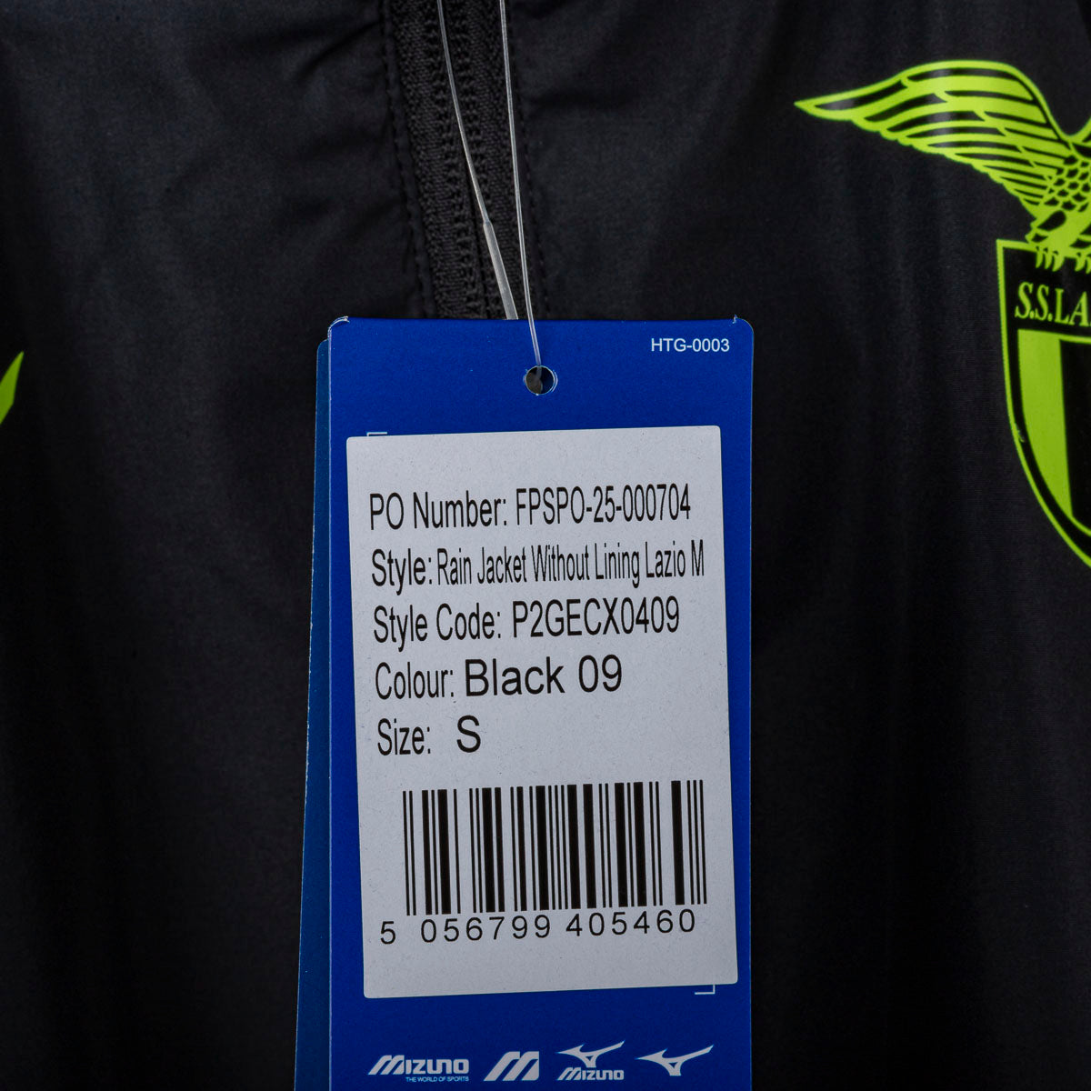 Giacca Antipioggia Nera Lazio Mizuno 2025/2026