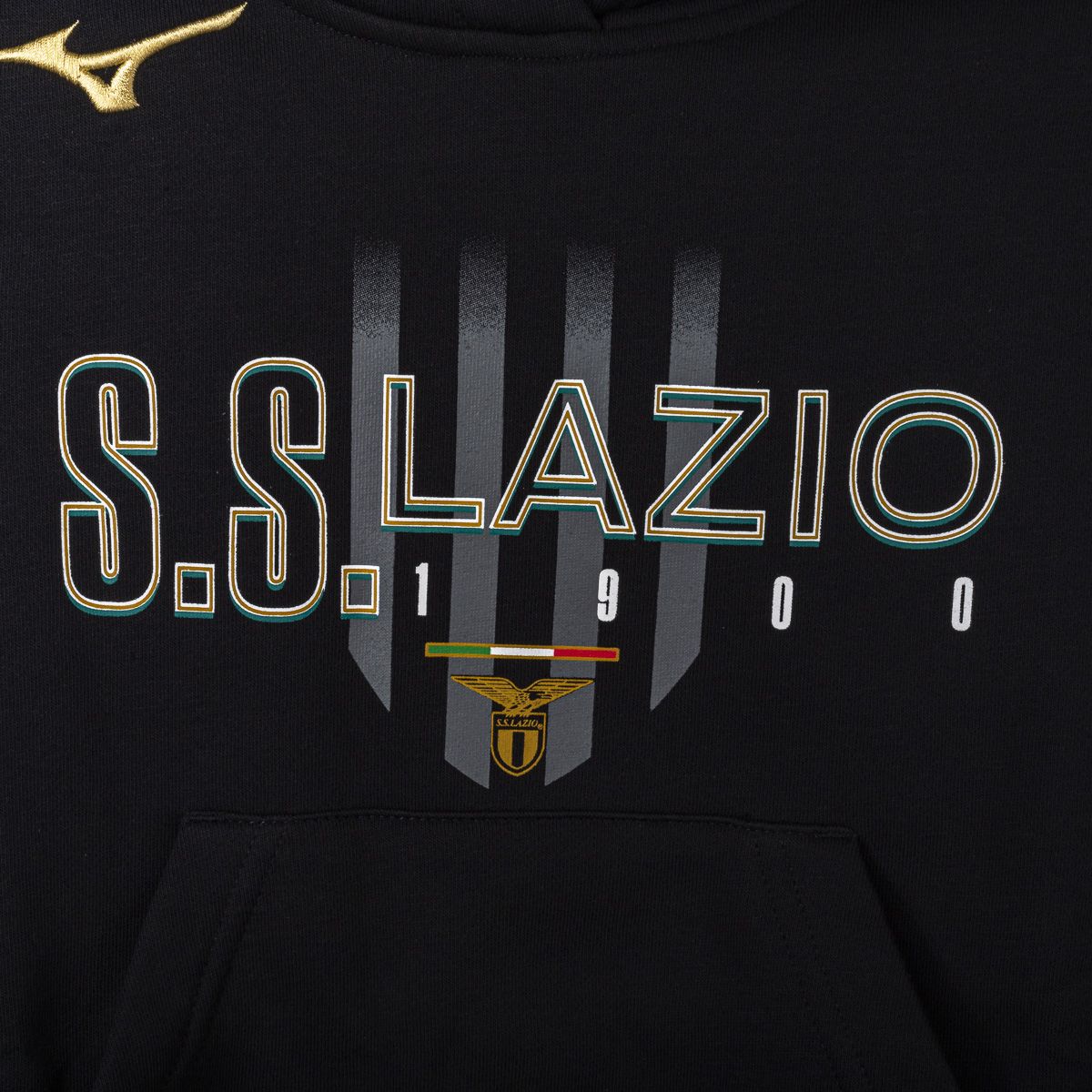 Felpa con Cappuccio Bambino SS Lazio Mizuno Nera 2023/2024
