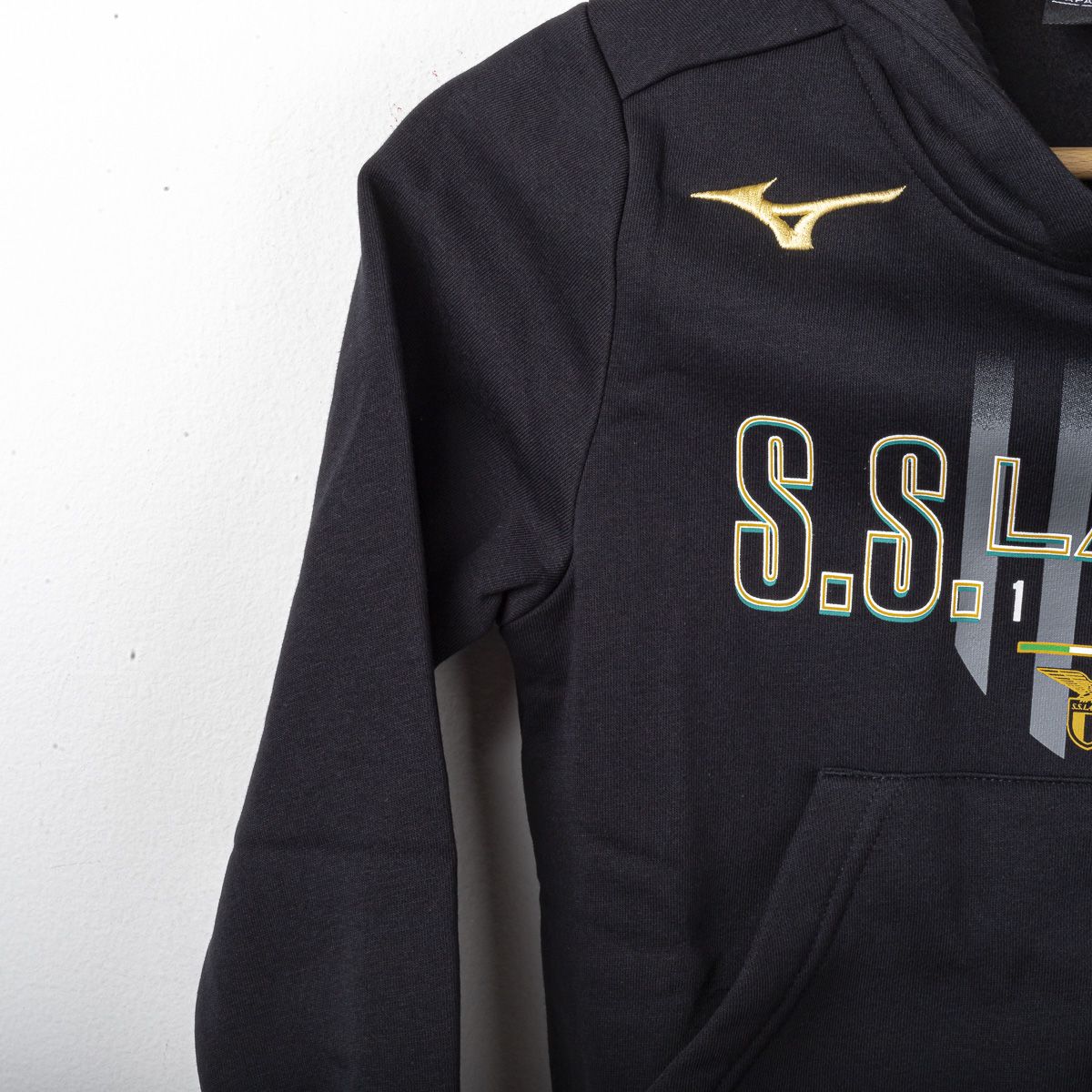 Felpa con Cappuccio Bambino SS Lazio Mizuno Nera 2023/2024