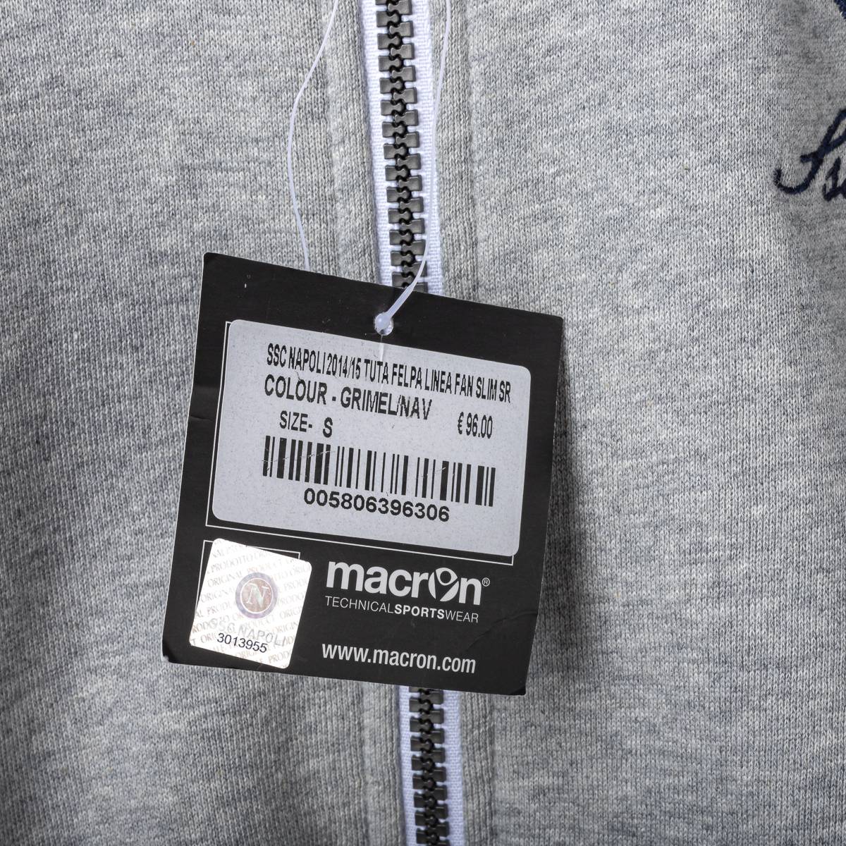 Tuta Felpata grigia napoli macron 2014/2015