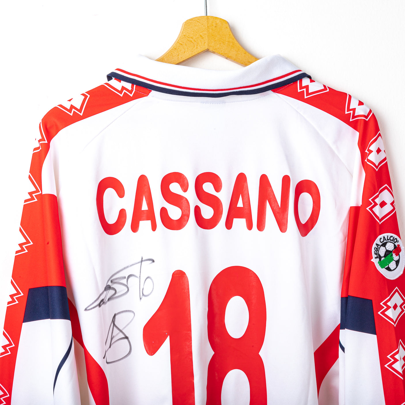 Maglia Home Bari Lotto Cassano 18 1999/2000 Autografata