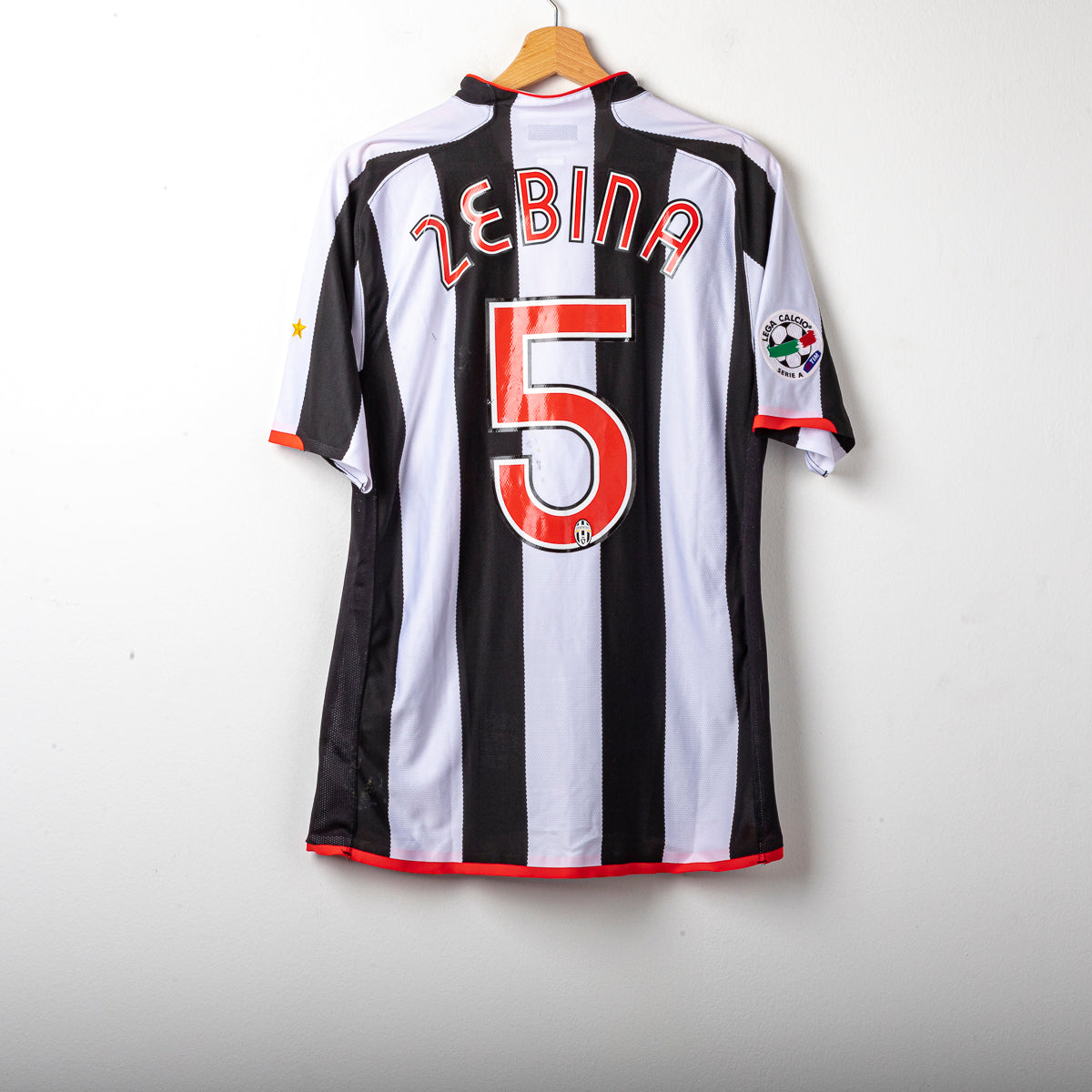2007/2008 juventus nike zebina 5 home jersey