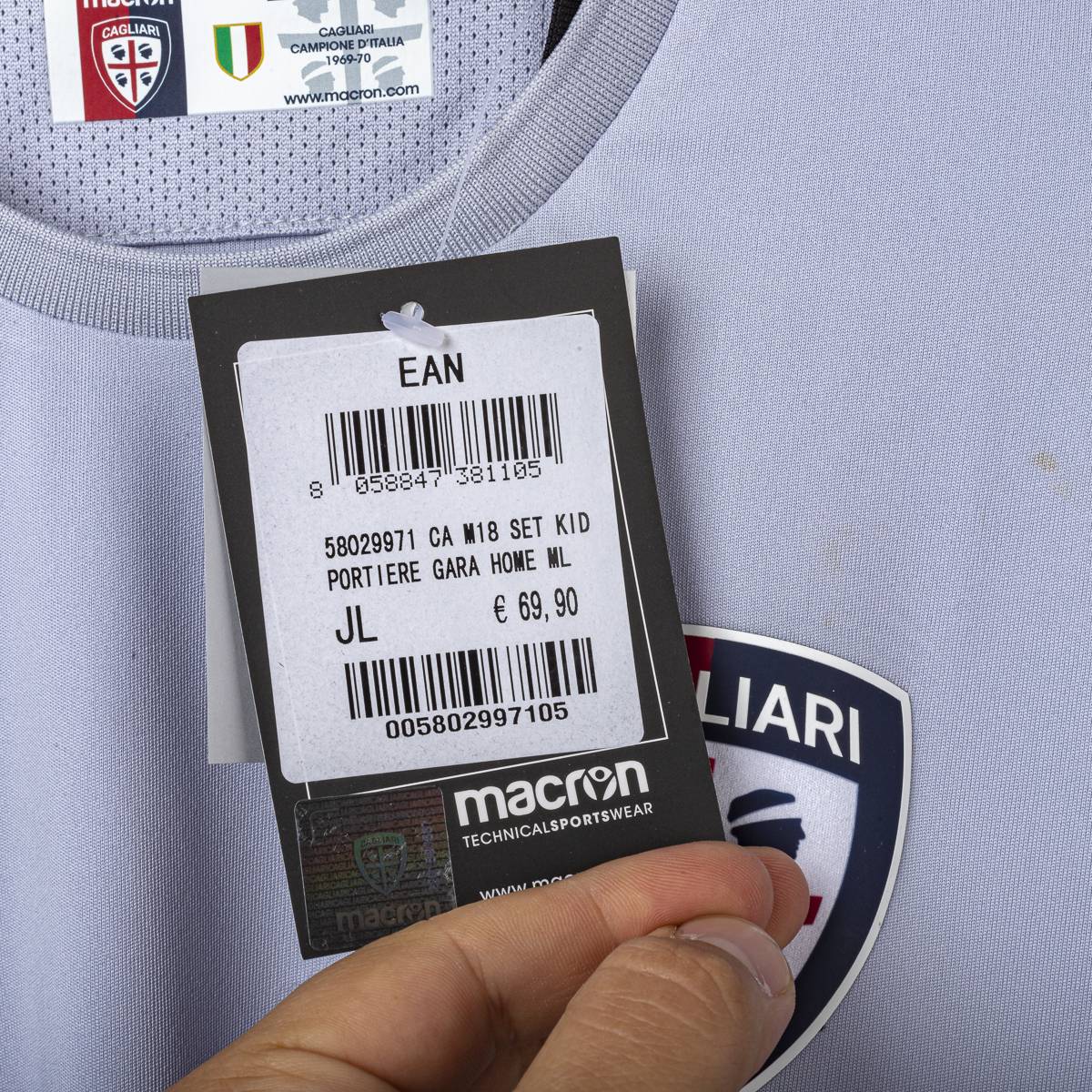 Kit portiere home bambino calcio cagliari 2018/2019