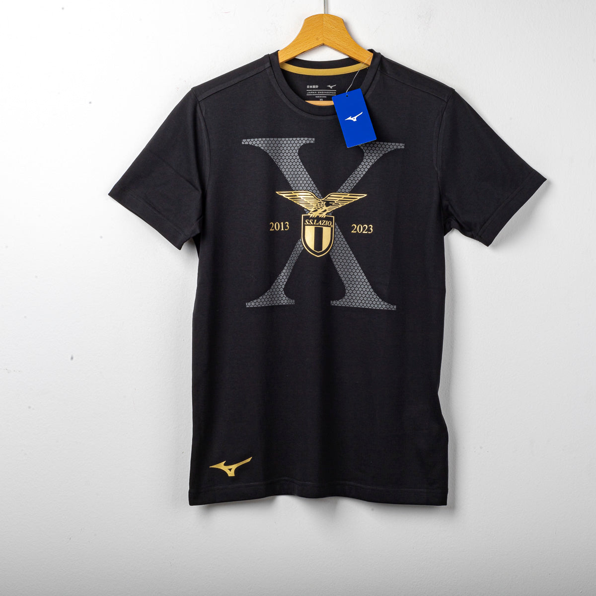 T-shirt SS Lazio Mizuno X Anniversary nera oro