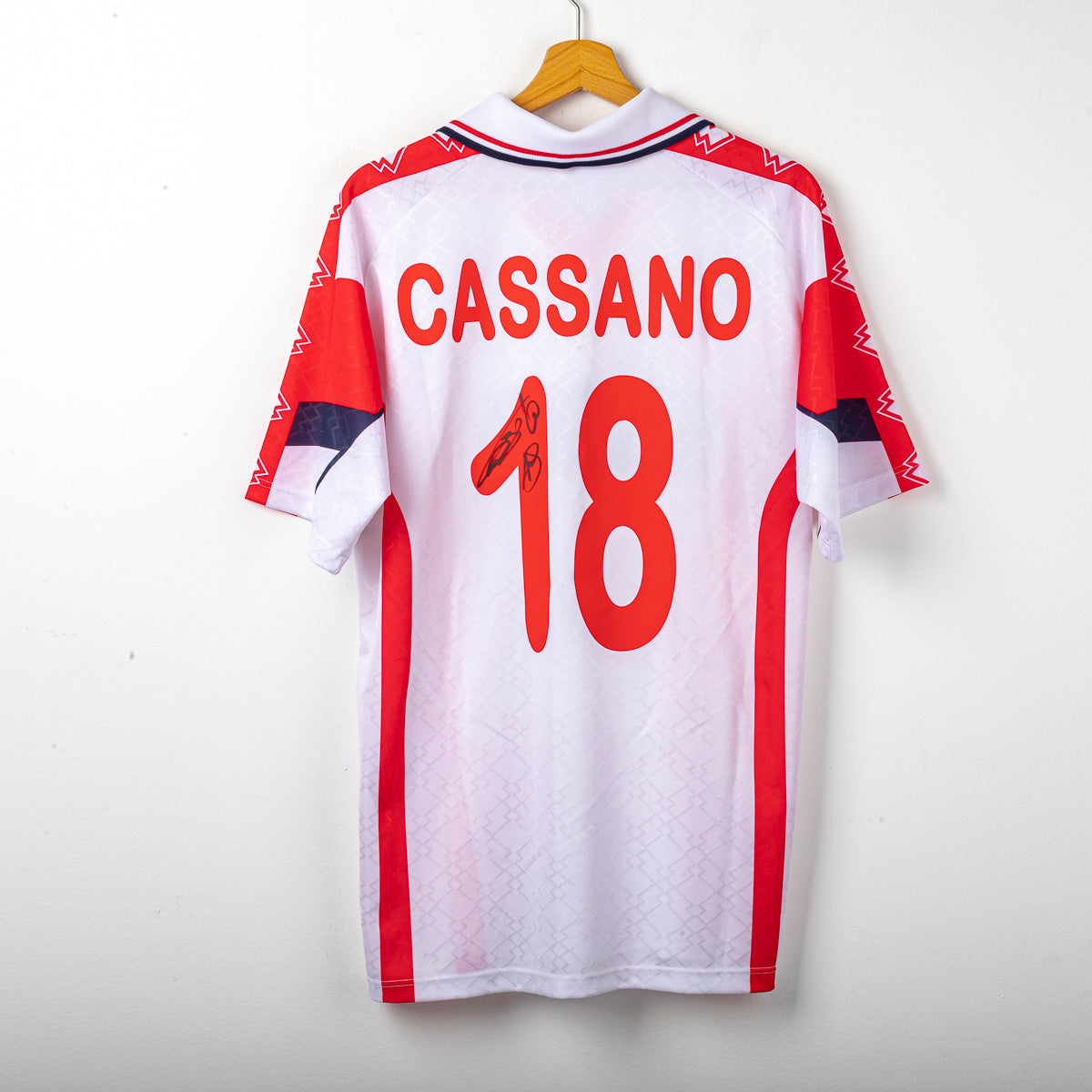 Maglia Home Bari Lotto Cassano 18 Autografata 1999/2000