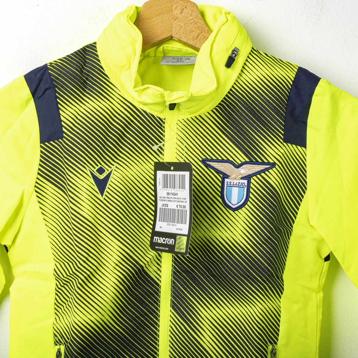 giacca allenamento bambino lazio gialla fluo 2020/2021