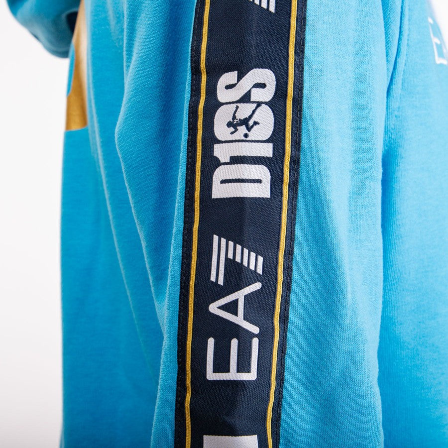 Felpa con cappuccio D10S azzurra ssc napoli 2022/2023 by EA7 - Home (3)