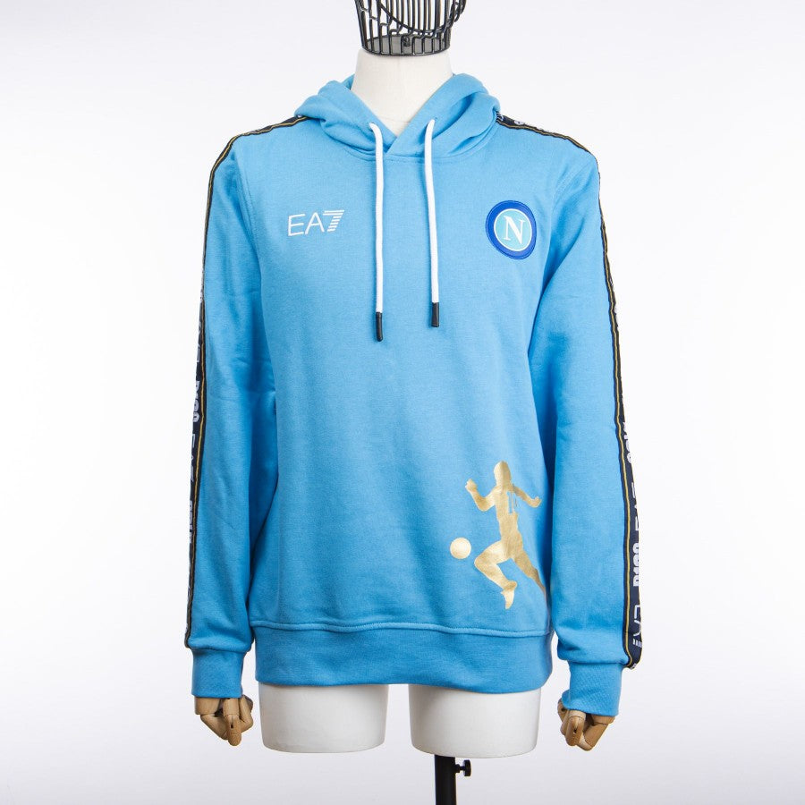 Felpa con cappuccio D10S azzurra ssc napoli 2022/2023 by EA7 - Home