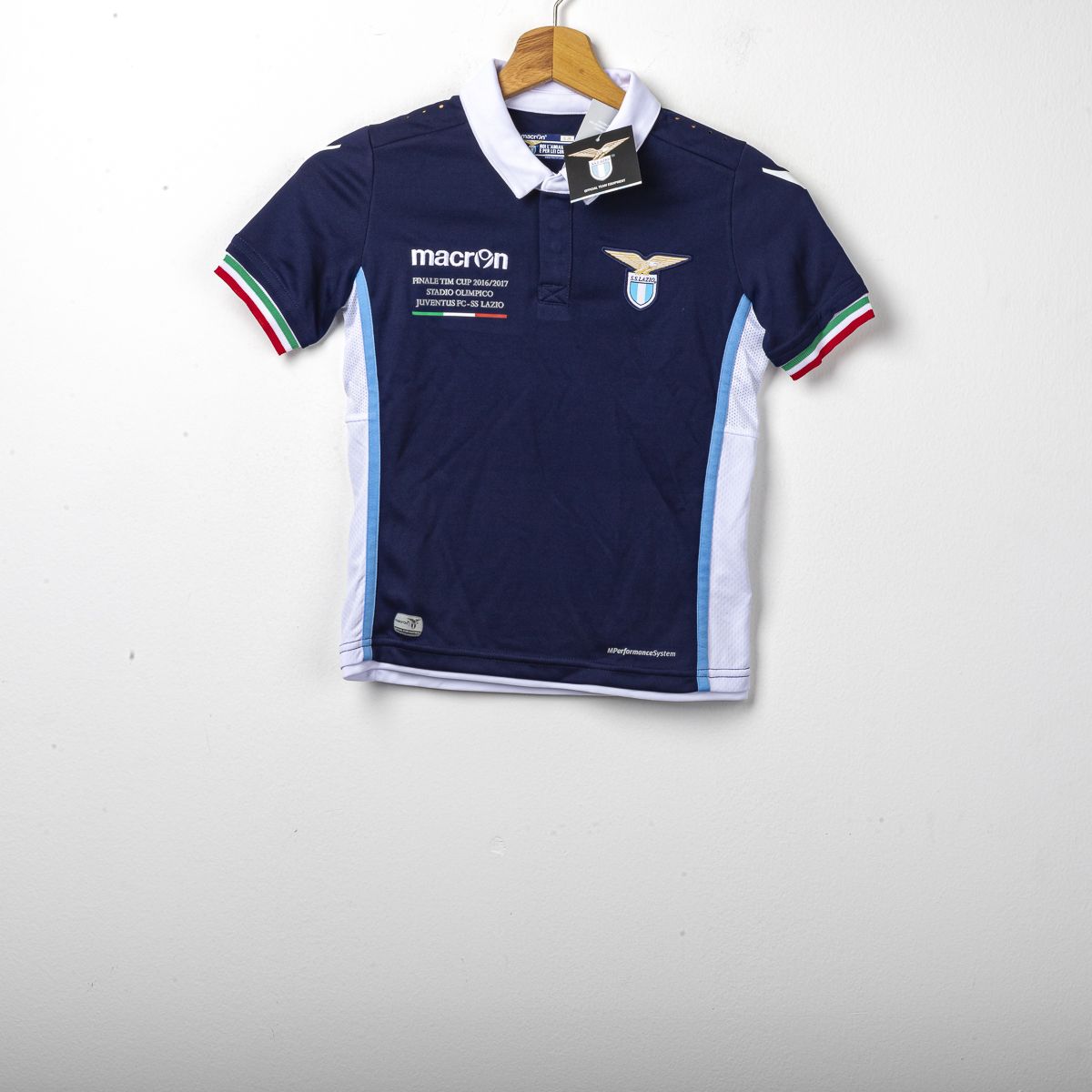 maglia finale coppa italia lazio macron bambino 2016/2017