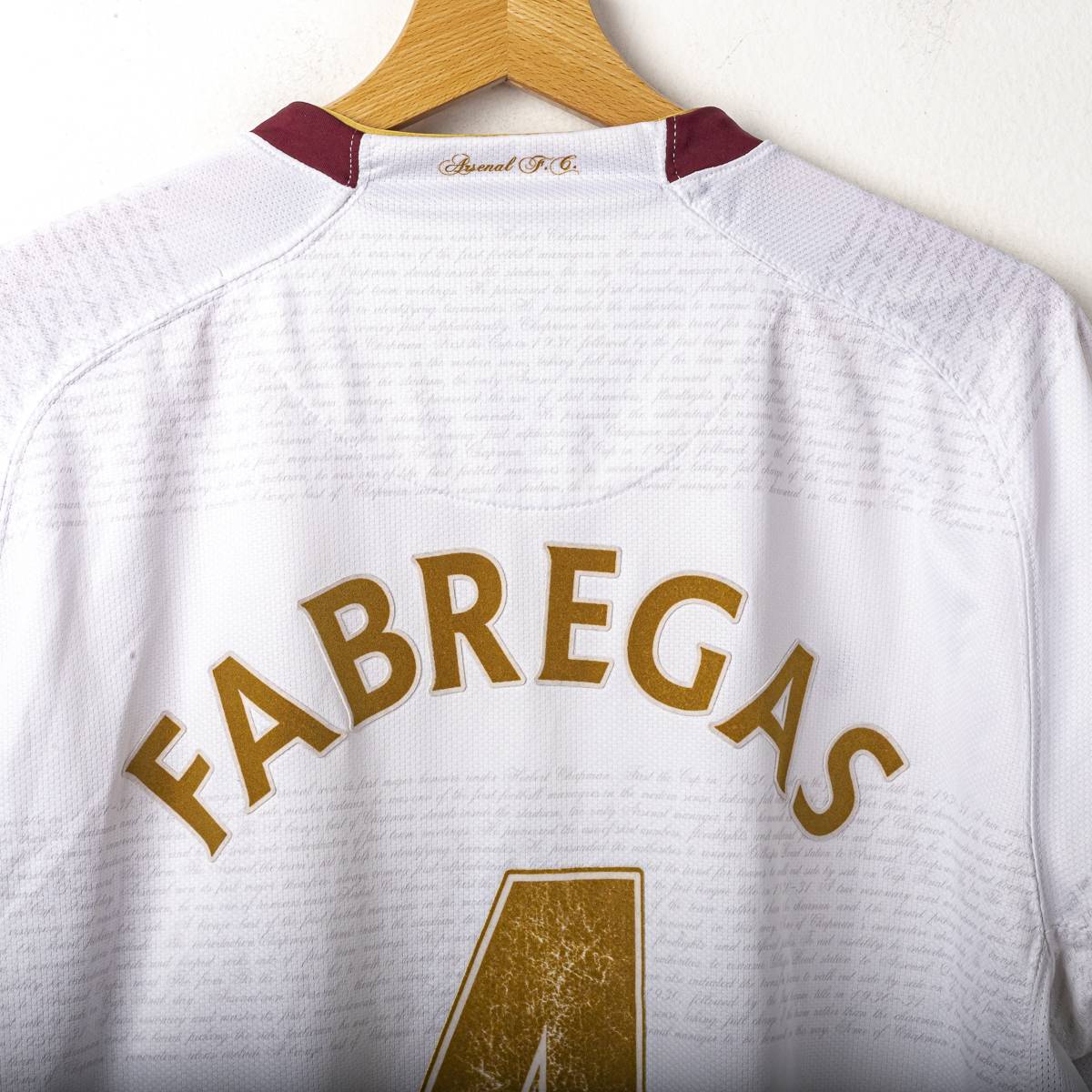 maglia away arsenal nike fabregas 4 2007/2008 72x57