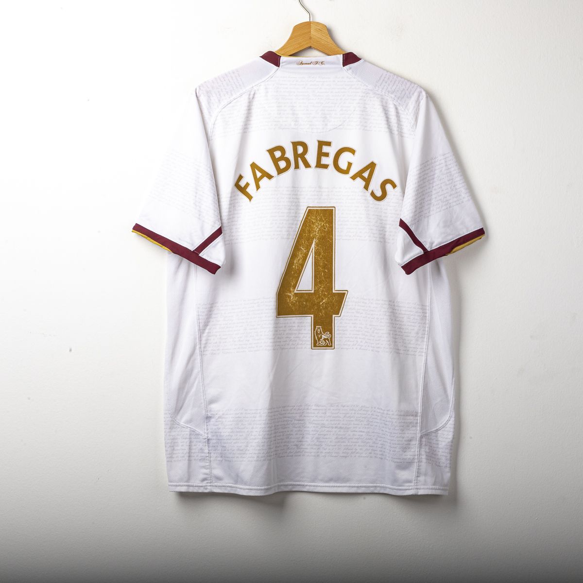 maglia away arsenal nike fabregas 4 2007/2008 72x57