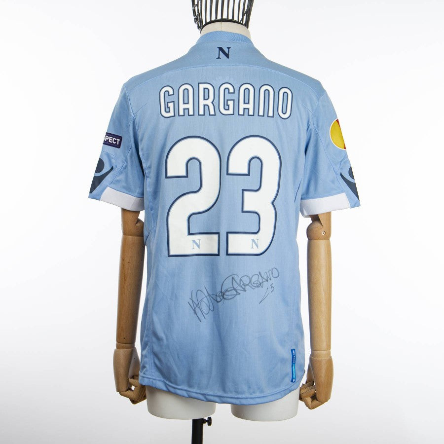 maglia napoli gargano indossata in Napoli-Villareal 17-02-2011 by MACRON - Home