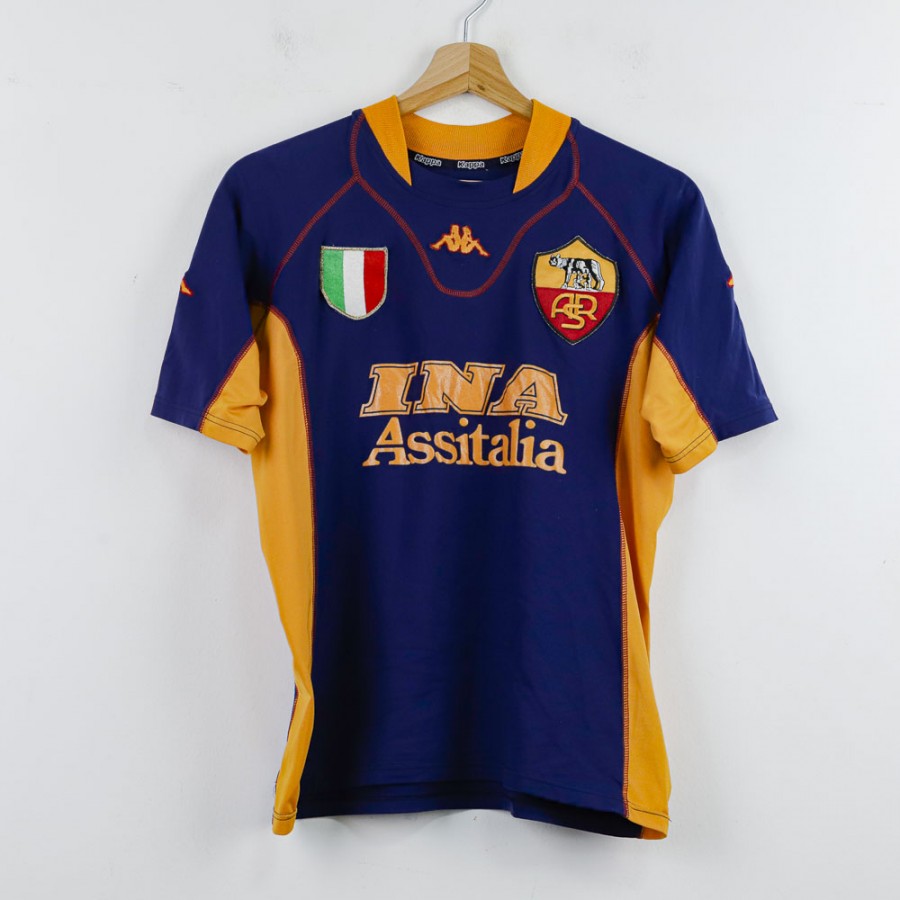 AS Roma Kappa 半袖ユニフォームネイビー/オレンジ AS Roma Kappa 半袖ユニフォームネイビー/オレンジ - メルカリ