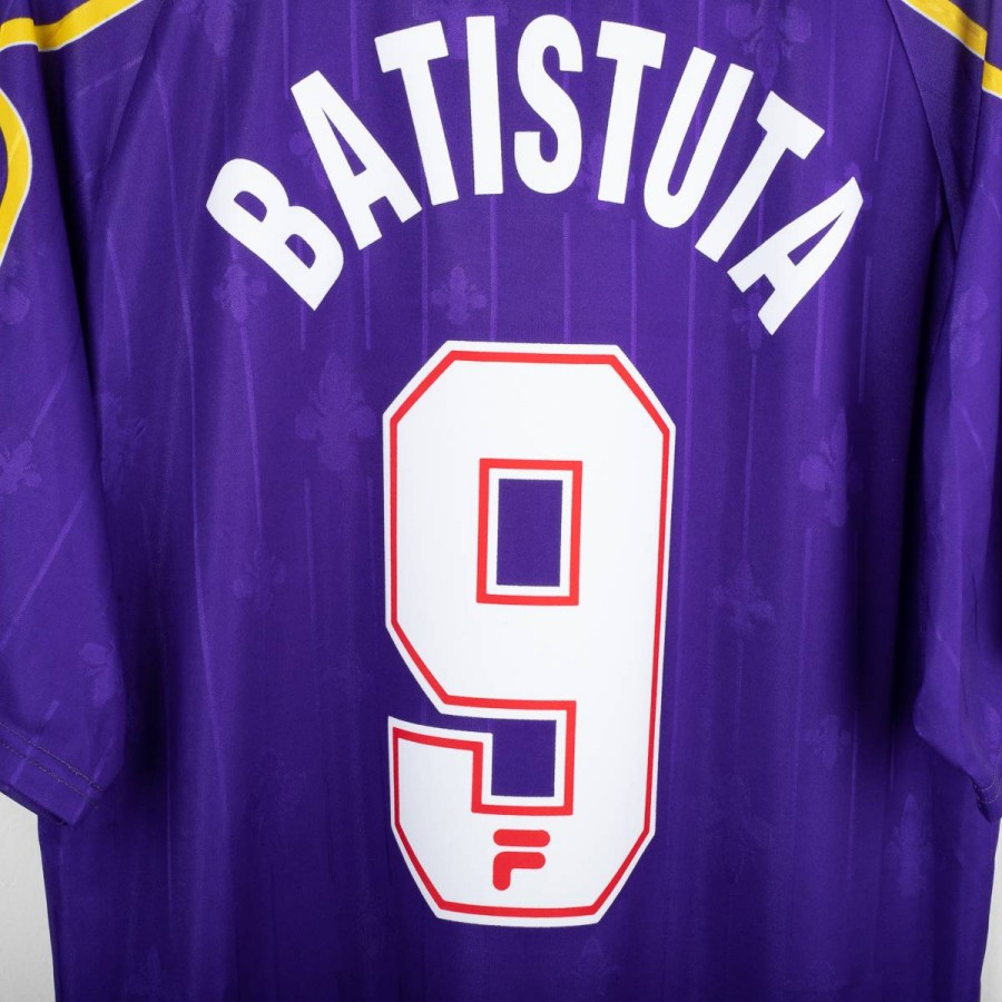 【正規97-98FILA Fiorentina L/S BATISTUTA#9】 Batistuta #9 Fiorentina 1997-98 Home Long Sleeve Jersey