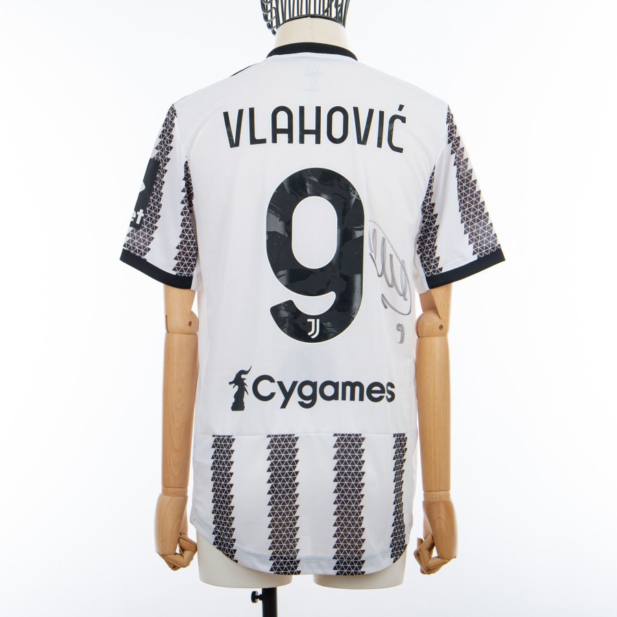 maglia home juventus adidas vlahović 9 2022/2023 autografata