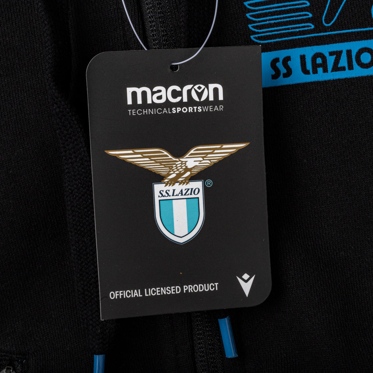 Felpa bambino Lazio nera full zip con cappuccio 2019/2020