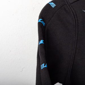Felpa bambino Lazio nera full zip con cappuccio 2019/2020
