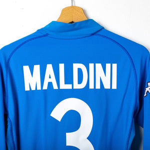 Maglia Azzurra Home Italia Kappa Maldini 3 2002