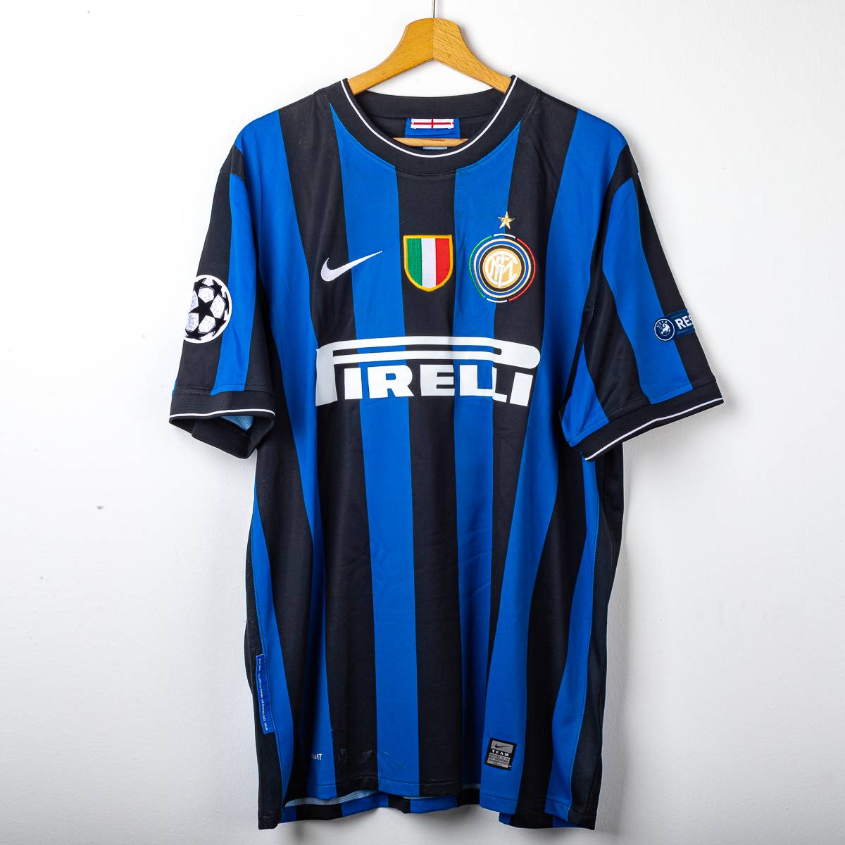 Inter Milan Nike Zanetti 4 UEFA 2009/2010 Home Shirt