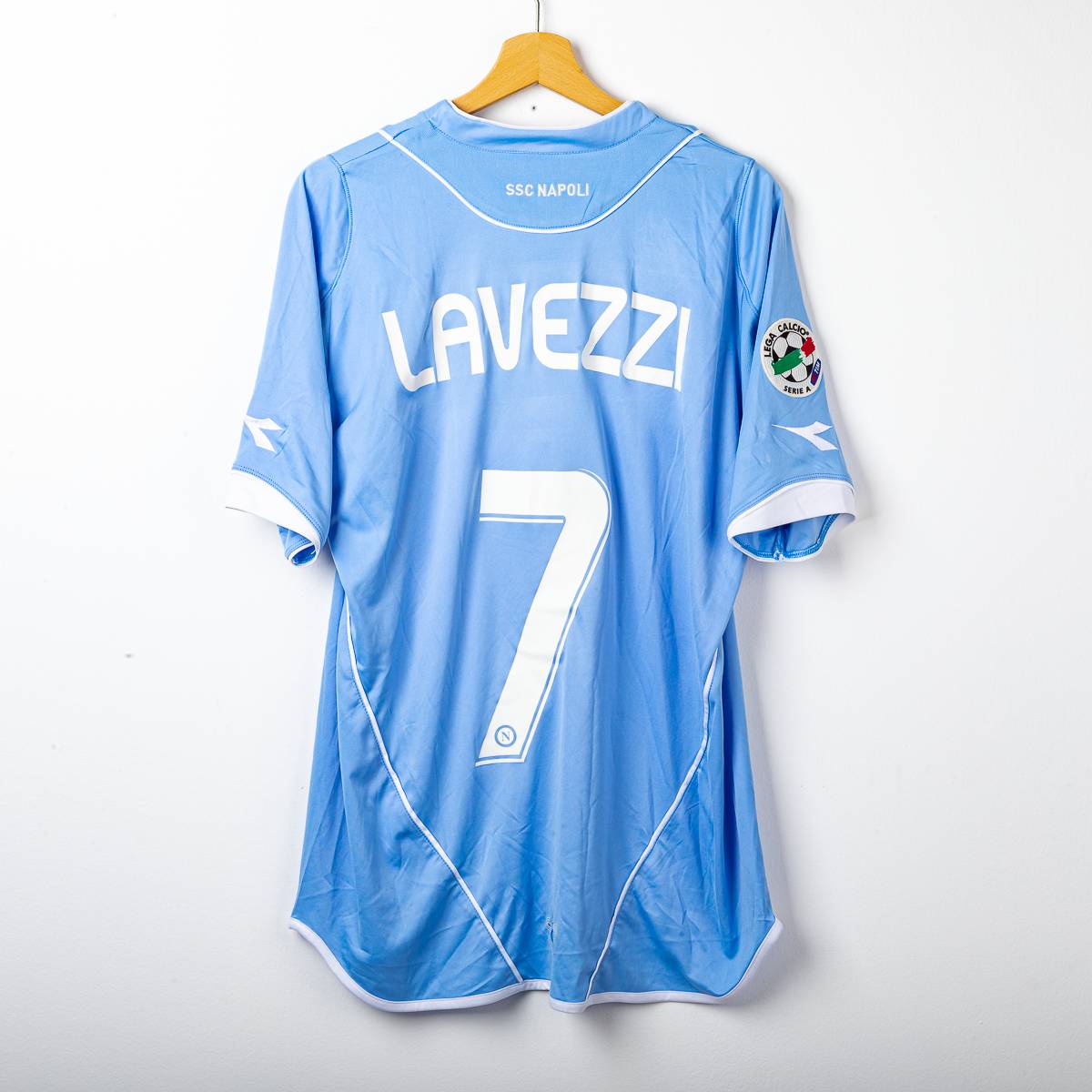 Napoli Diadora Home Shirt Lete Lavezzi 7 2007/2008