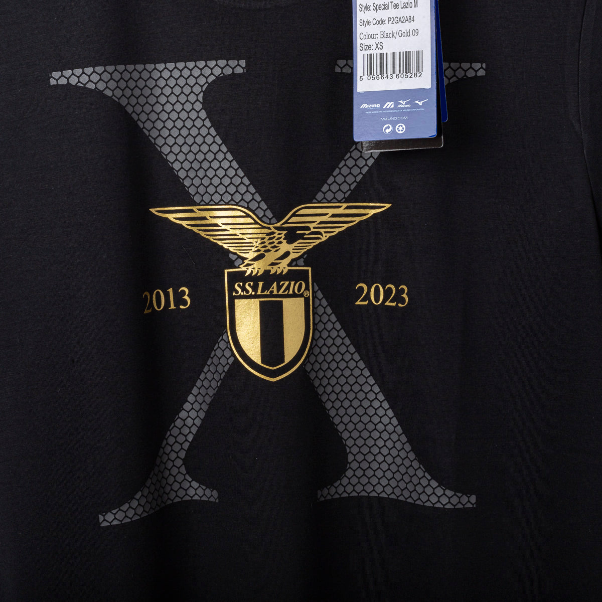 T-shirt SS Lazio Mizuno X Anniversary nera oro