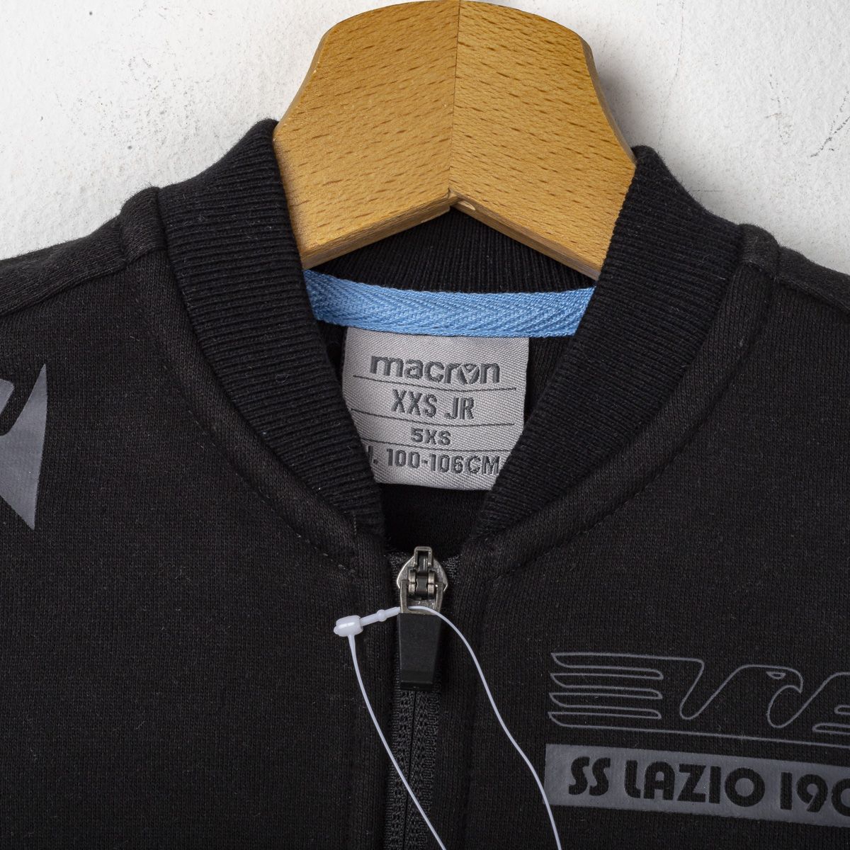 Felpa bambino Lazio nera zip frontale 2019/2020