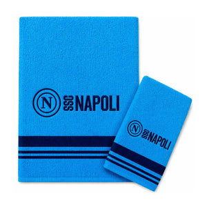 Set Spugna Asciugamani 1+1 Ssc Napoli Azzurro