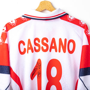 maglia home bari lotto 1999/2000 cassano 18 autografata
