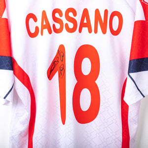 maglia home bari lotto 1999/2000 cassano 18 autografata