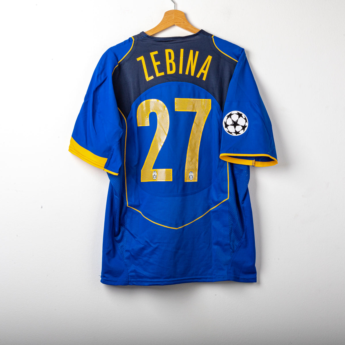 2004/2005 Juventus Nike champions league Zebina 27 away jersey
