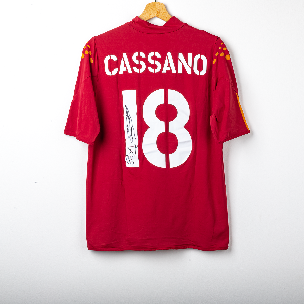 Maglia Home Roma Diadora Cassano 18 autografata 2004/2005