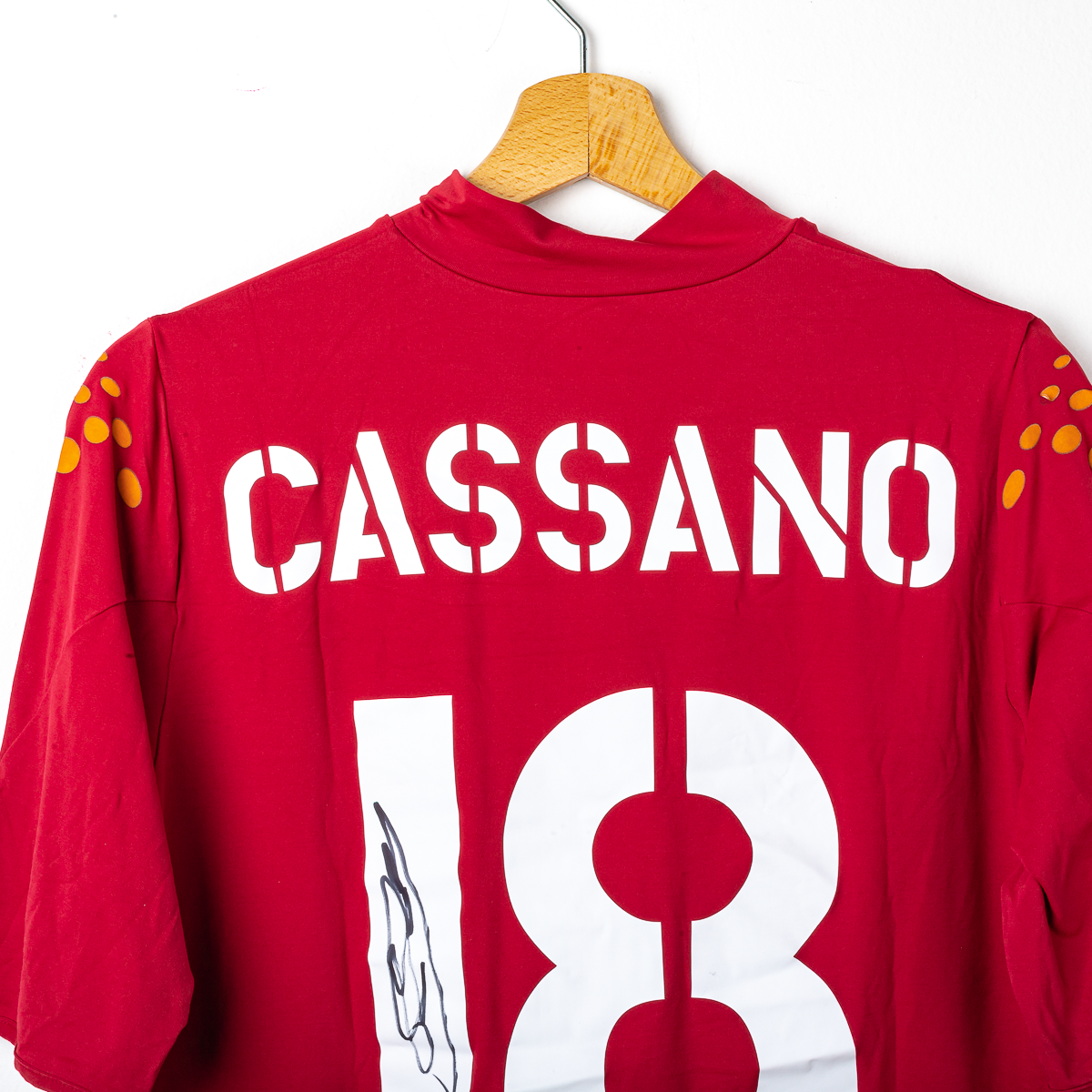 Maglia Home Roma Diadora Cassano 18 autografata 2004/2005