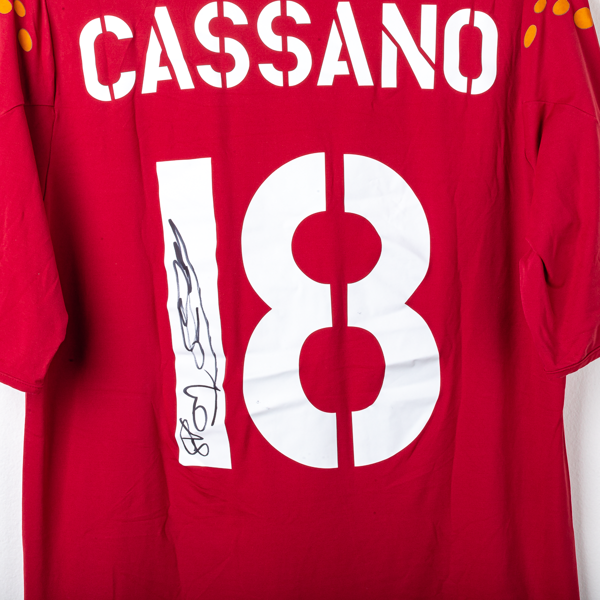 Maglia Home Roma Diadora Cassano 18 autografata 2004/2005