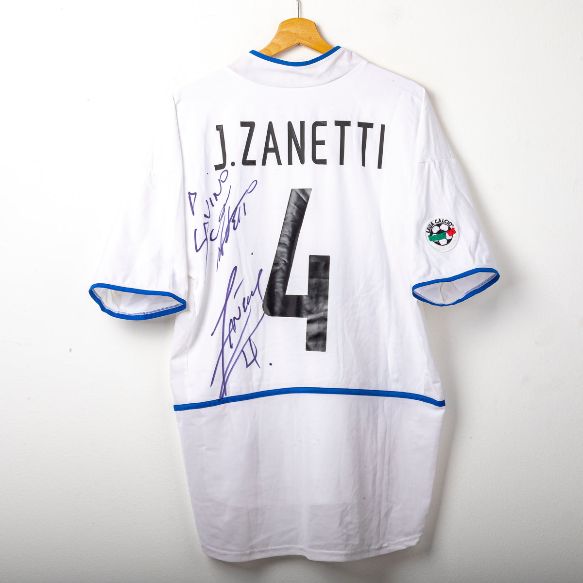 2002/2003 inter nike J.Zanetti 4 signed away jersey