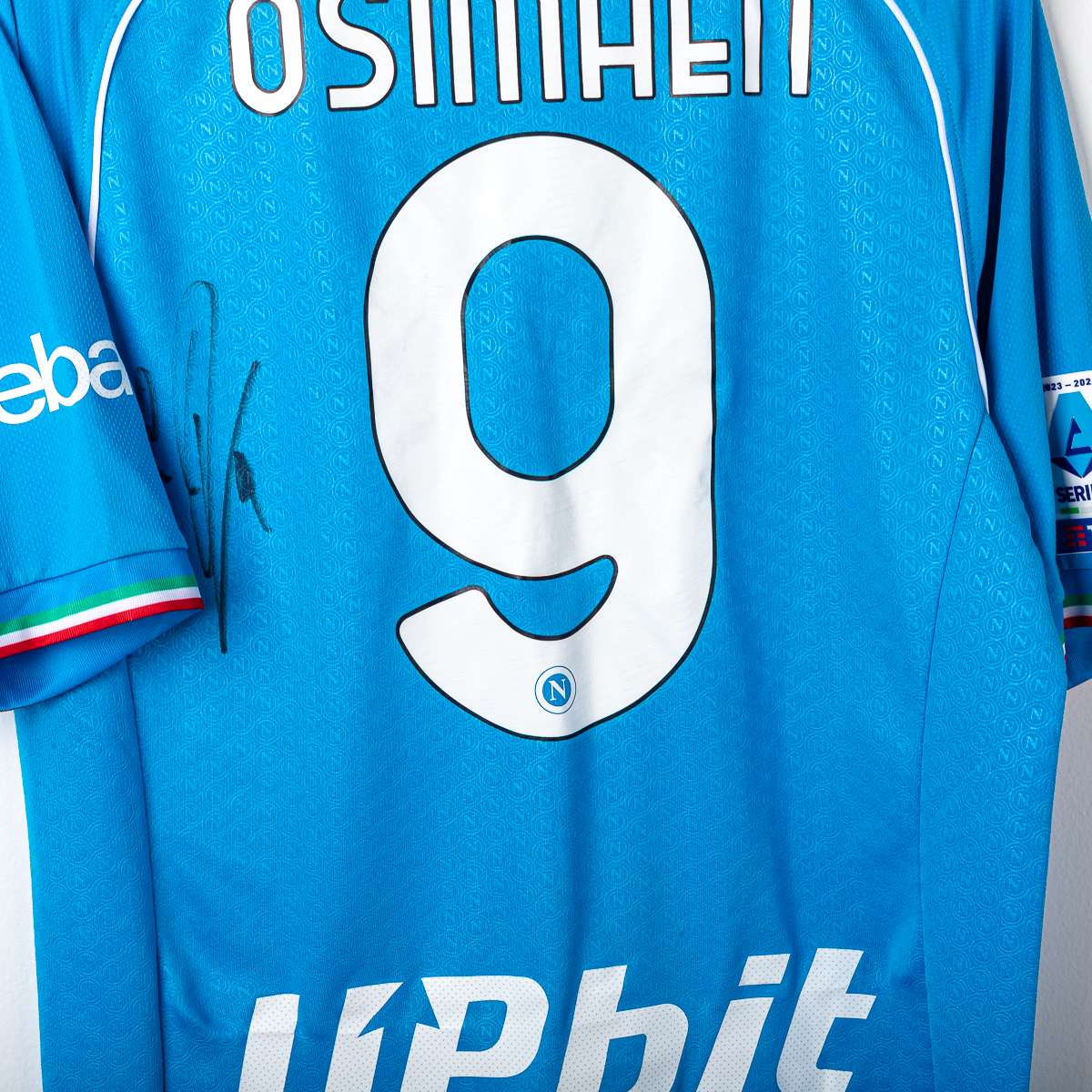 Napoli EA7 Osimhen 9 Signed Home Shirt 2023/2024