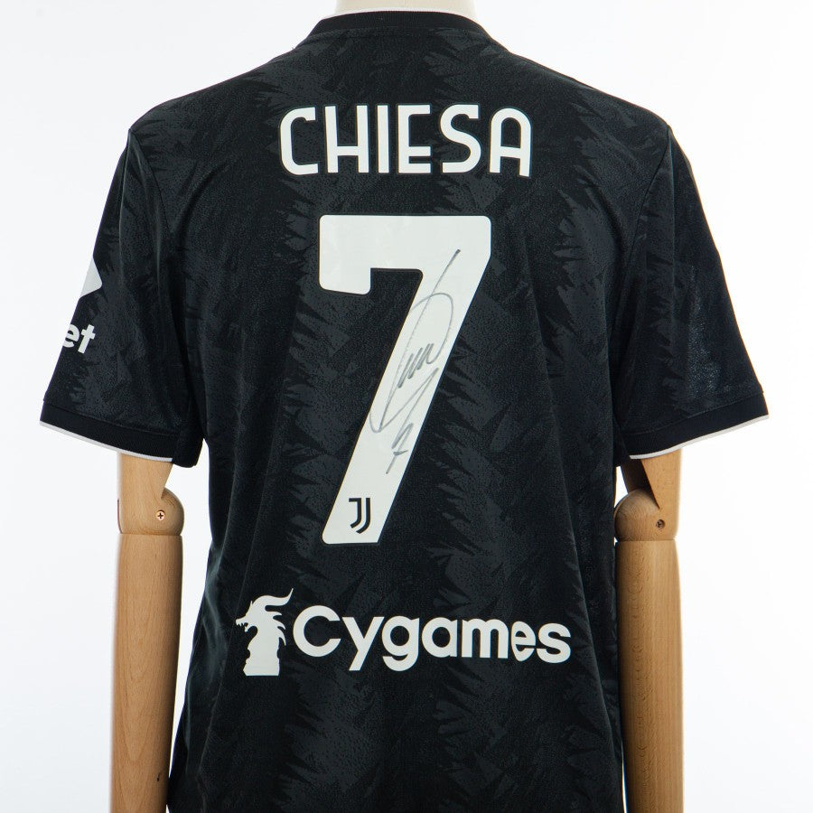 2022/2023 juventus adidas chiesa 7 signed away jersey