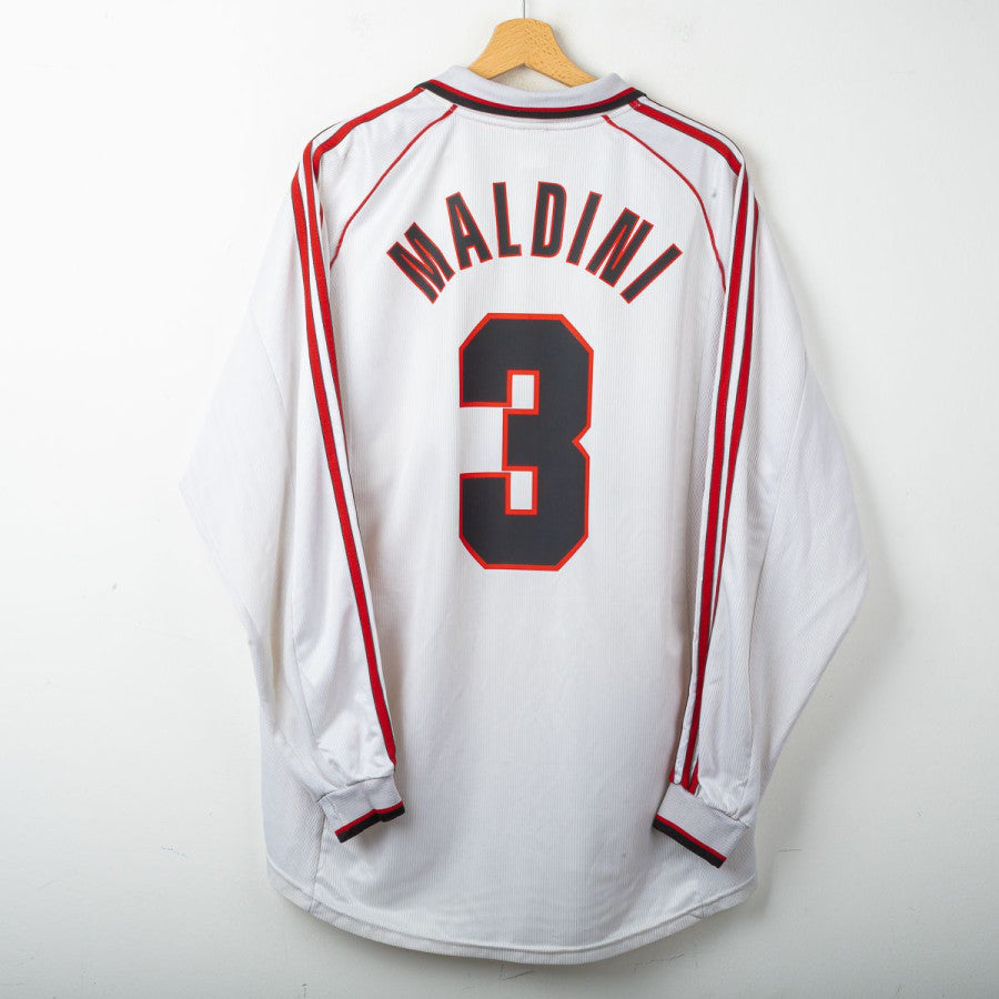 1999/2000 AC Milan Away Adidas Maldini 3 L/S Shirt