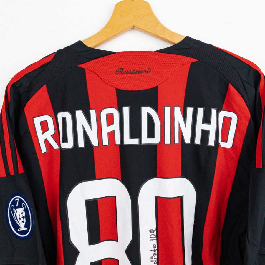 Maglia Home Milan Adidas ronaldinho 80 2008/2009  by ADIDAS - Sponsor 80/90 (4)