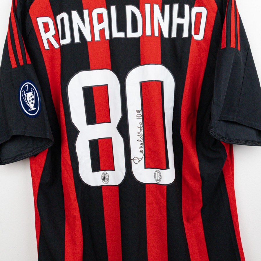 Maglia Home Milan Adidas ronaldinho 80 2008/2009  by ADIDAS - Sponsor 80/90 (5)