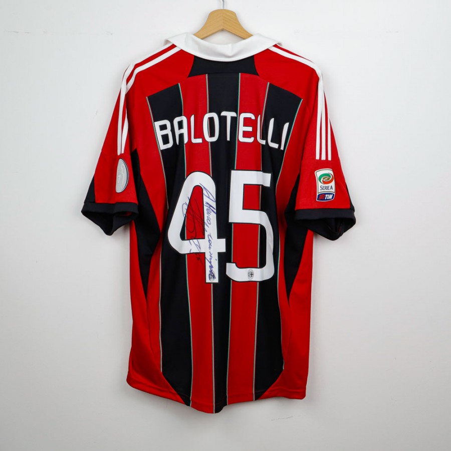 maglia home milan balotelli 45 2012/2013 autografata by ADIDAS - Home