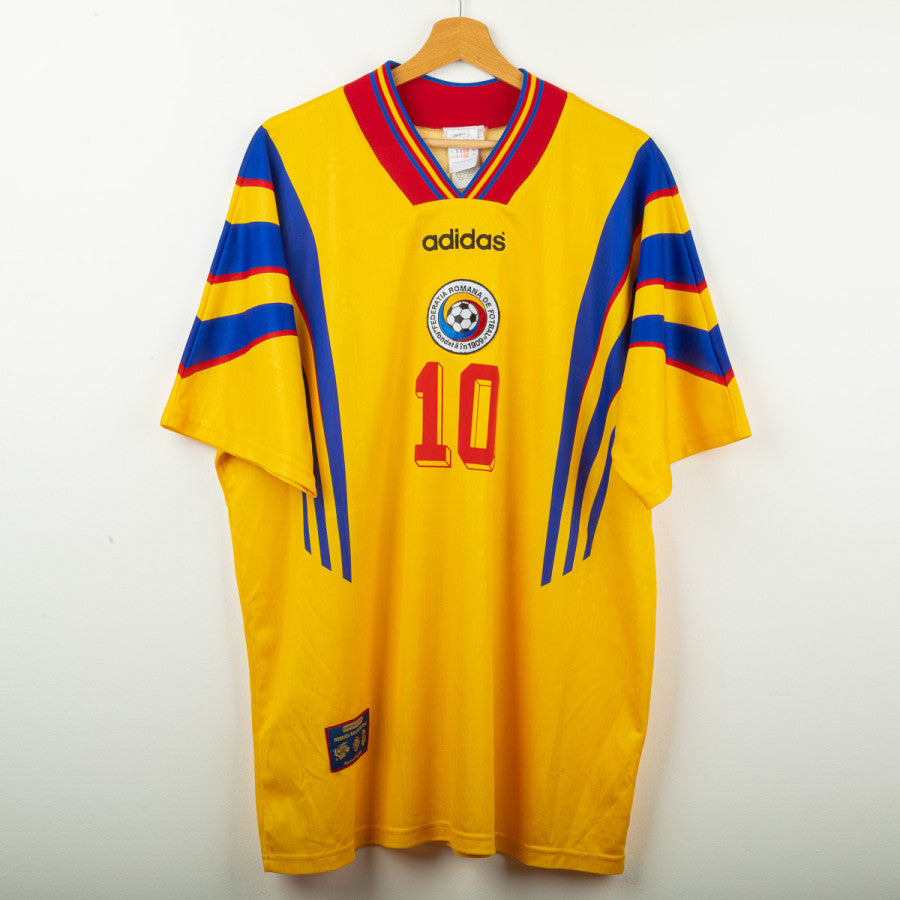 1996 Romania Home Adidas Shirt Hagi 10