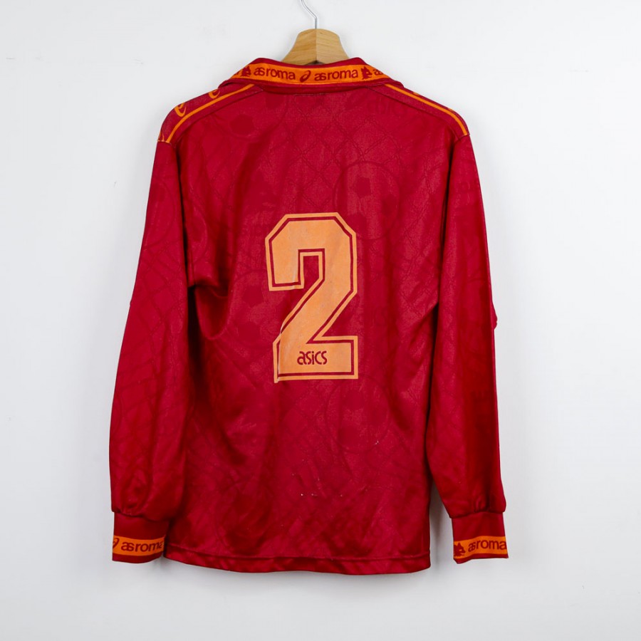 希少 asics サッカーユニフォーム ASローマ 1994/1995 モデル 1994/1995 Roma Asics Home Jersey N2 LS