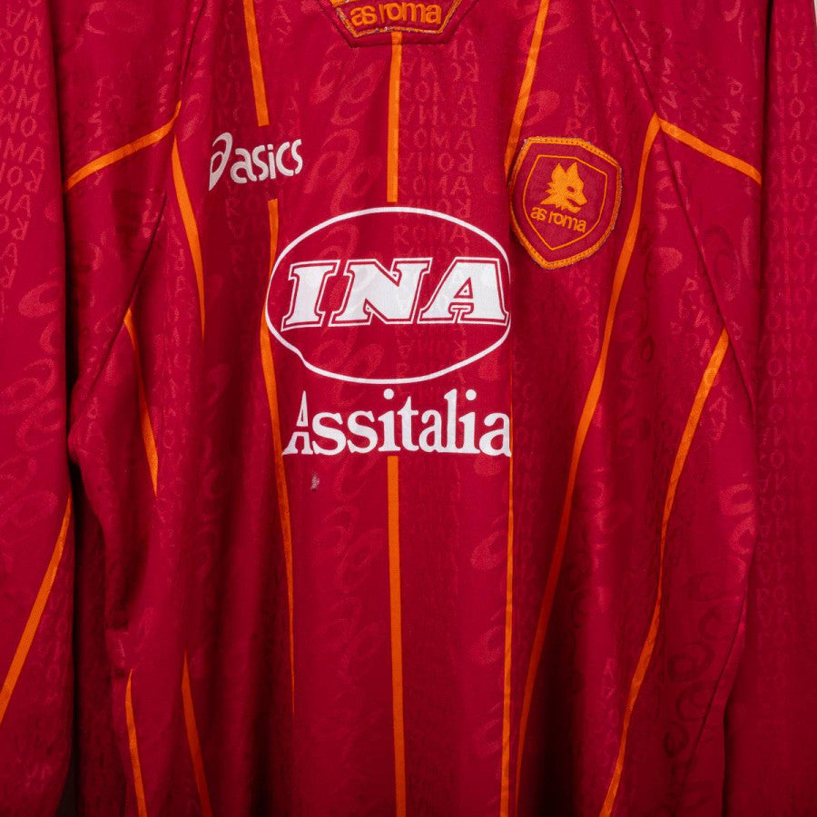 正規品　1996-97 アシックス ローマ　イタリア製　リーガカルチョパッチ Roma Asics Trotta 2 1995/1996 Home Shirt