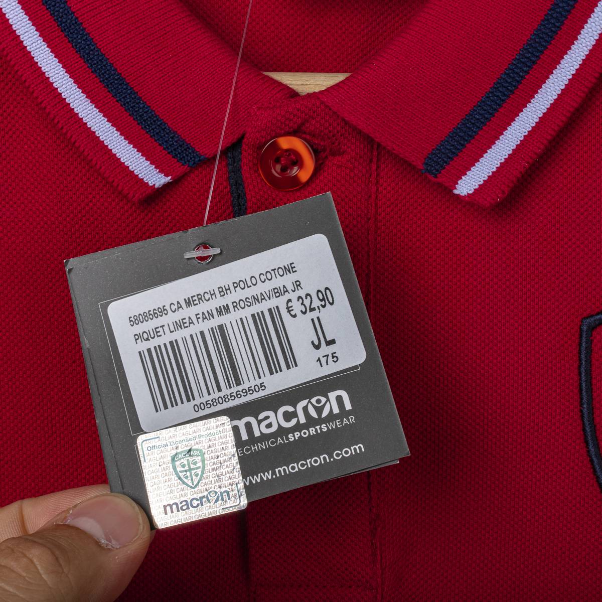 Polo Bambino Cagliari Macron Rossoblu