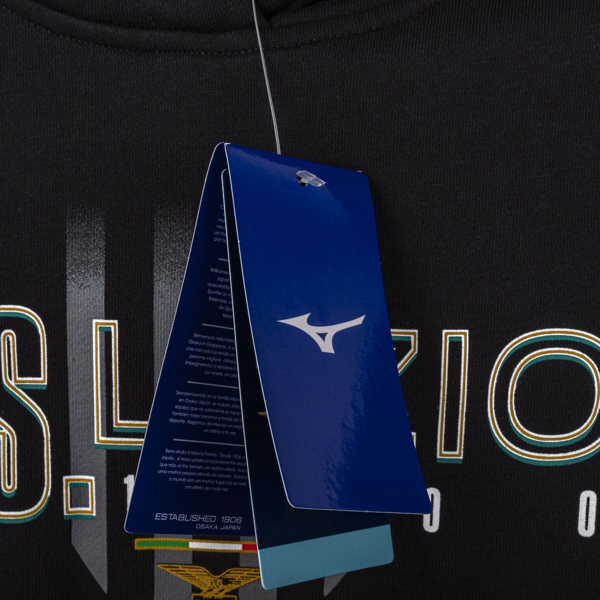 Felpa con Cappuccio Bambino SS Lazio Mizuno Nera 2023/2024