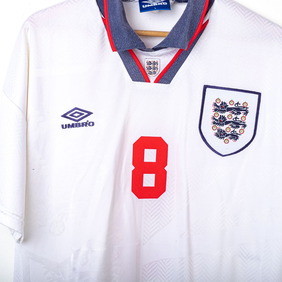 Maglia Home Inghilterra Umbro Gascoigne 8 1994/1995