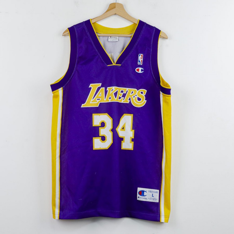 LAKERS O'NEAL 34 ユニフォーム XL 1999-04 LA Lakers O'Neal #34 Champion Home Jersey - 10/10 - (XL)
