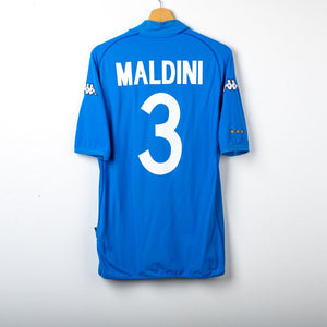 Maglia Azzurra Home Italia Kappa Maldini 3 2002