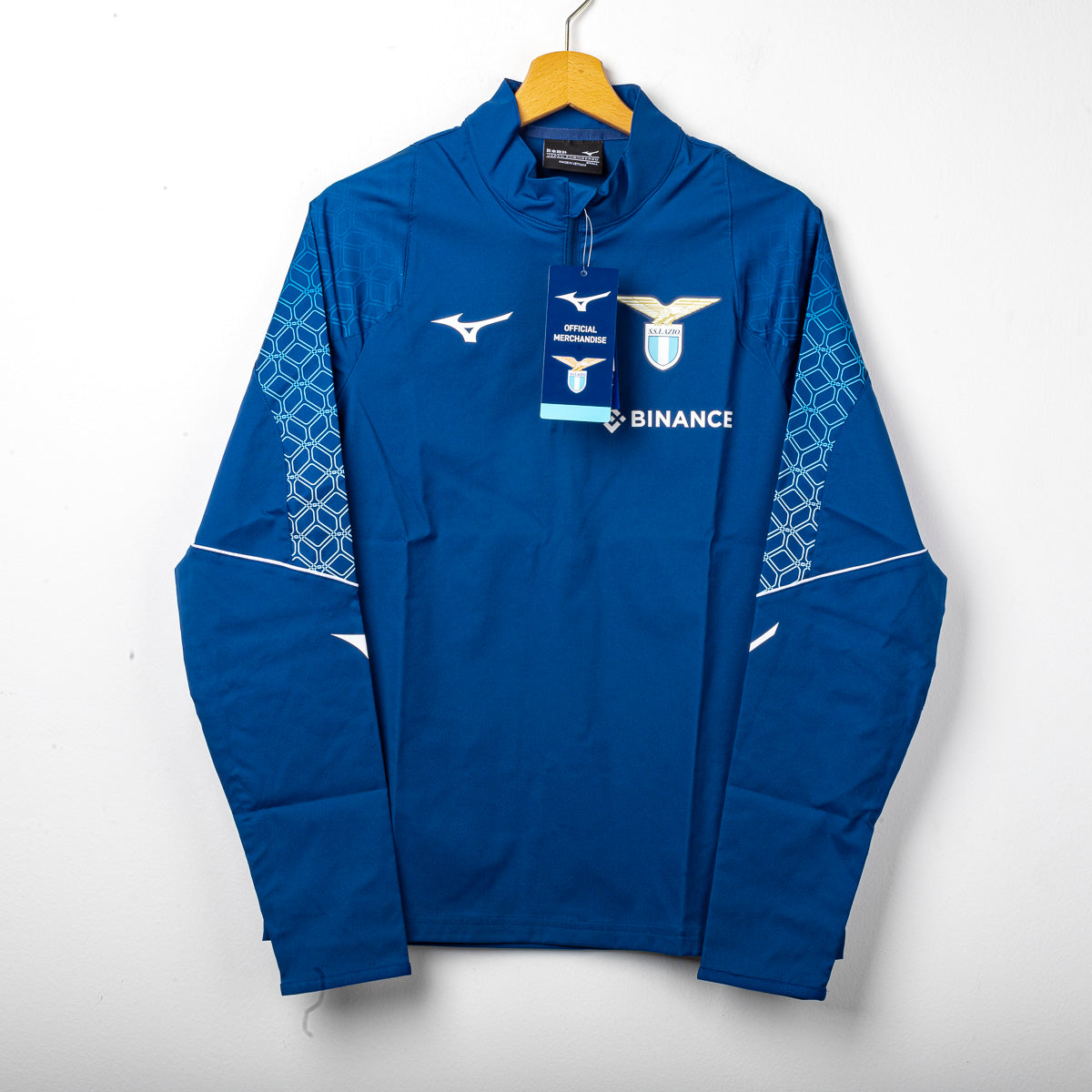 felpa pre gara lazio mizuno blu 2022/2023