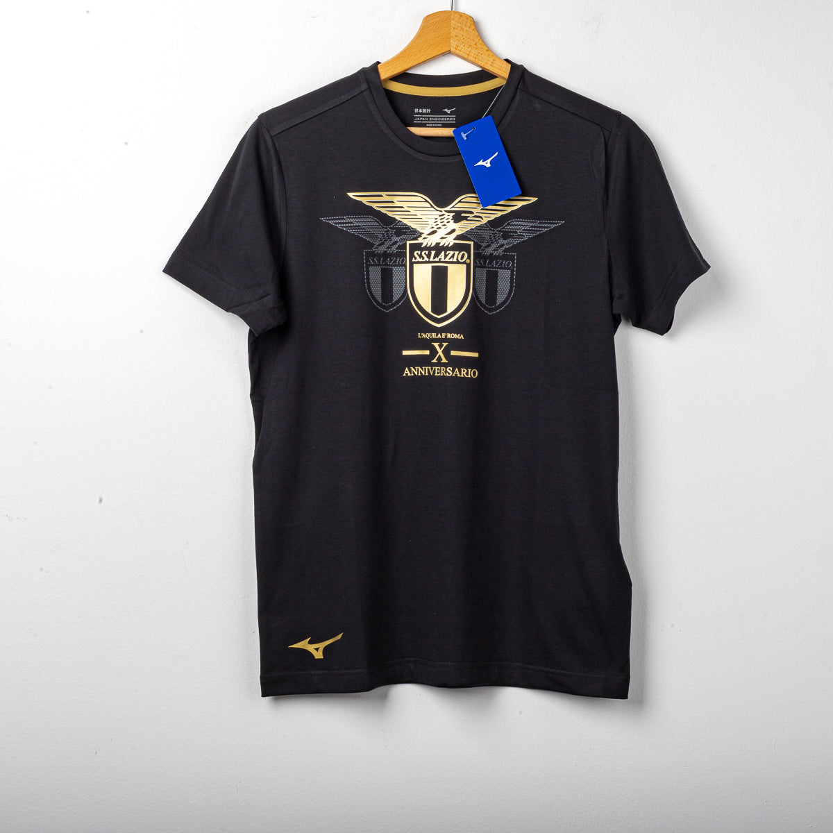 T-shirt Lazio Mizuno X Anniversario nera oro
